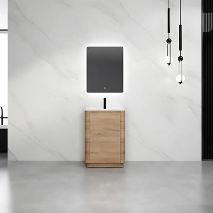 600mm Brook Curved Floorstanding  Vanity | Honey Oak