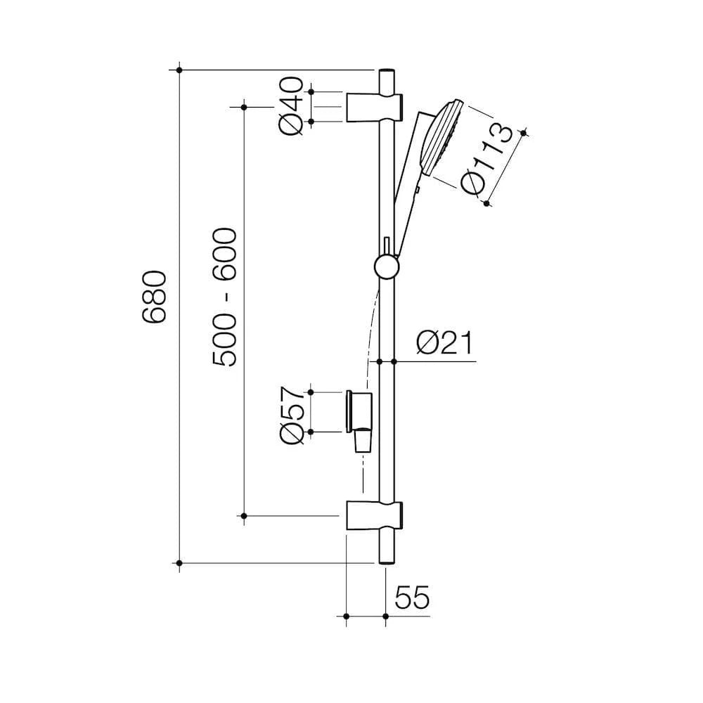 Caroma Urbane® II Rail Shower Range - 5 Finishes