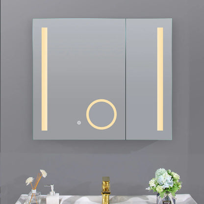 750MM LED MIRROR CABINET WITH BUILT IN MAGNIFYING MIRROR - The Tile Collection™