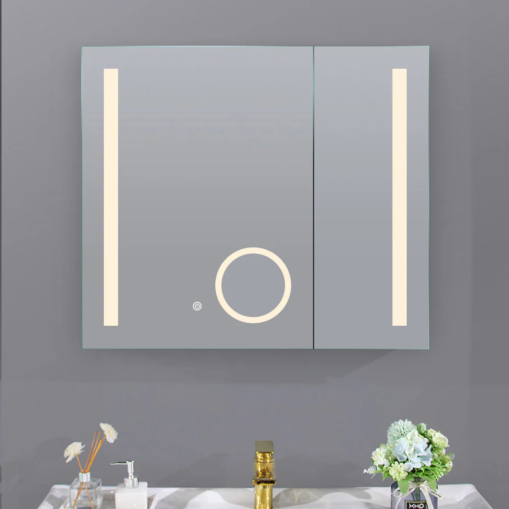 750MM LED MIRROR CABINET WITH BUILT IN MAGNIFYING MIRROR - The Tile Collection™