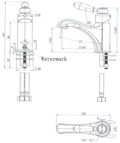 BORDEAUX BASIN MIXER - 4 COLOURS (ONLINE ONLY)