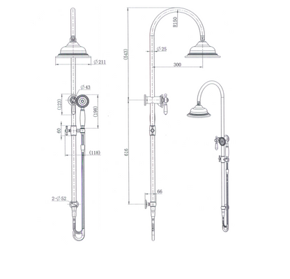 BORDEAUX ROUND SHOWER COLUMN SET - 4 COLOURS (ONLINE ONLY)