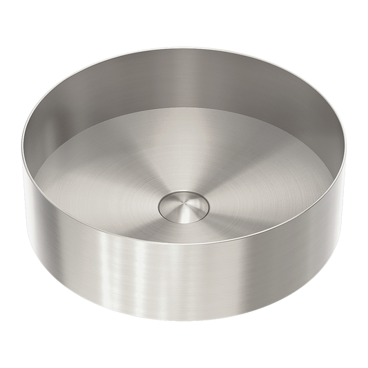 OPAL 400MM ROUND STAINLESS STEEL VESSEL BASIN - BRUSHED STAINLESS