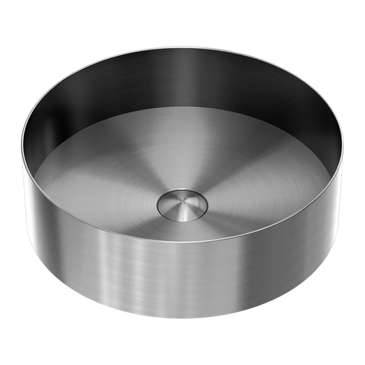 OPAL 400MM ROUND STAINLESS STEEL VESSEL BASIN - BRUSHED GUNMETAL