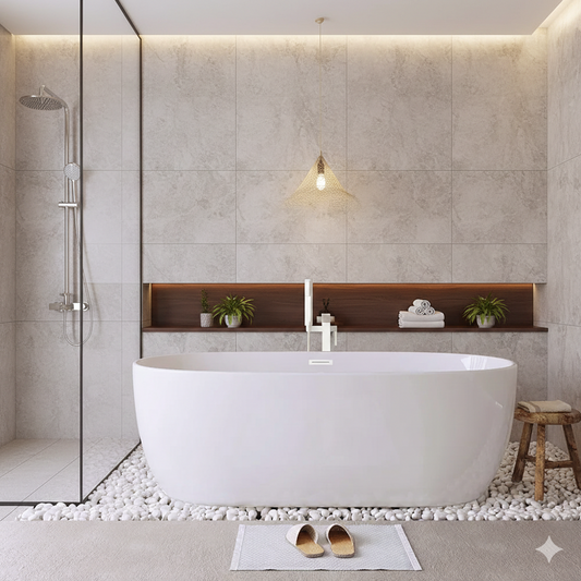 1370MM OVAL FREESTANDING BATH - WHITE (ONLINE ONLY)