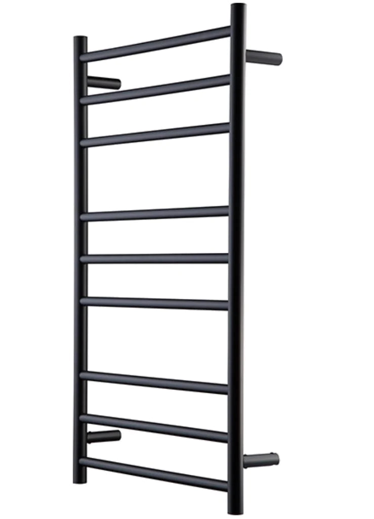 9 BAR ROUND HEATED TOWEL RAIL HTR 1200H*600W*110D- MATTE BLACK