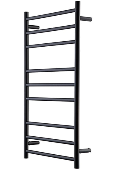 9 BAR ROUND HEATED TOWEL RAIL HTR 1200H*600W*110D- MATTE BLACK