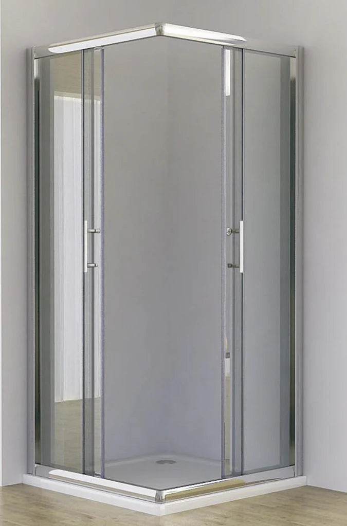 1000X1000MM SQUARE SLIDING DOORS SHOWER ENCLOSURE KIT - CHROME - The Tile Collection™