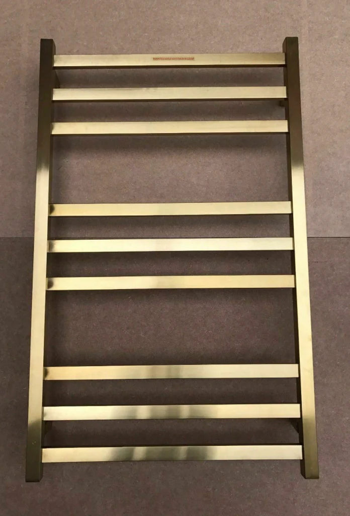9 BAR SQUARE HEATED TOWEL RAIL HTR 1200H*600W*110D- BRUSHED GOLD