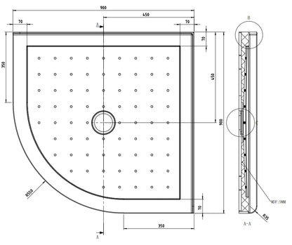 900X900MM ROUND SHOWER ENCLOSURE KIT - BLACK - The Tile Collection™