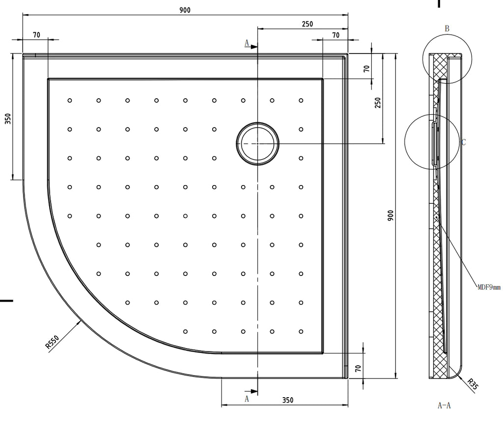 900X900MM ROUND SHOWER ENCLOSURE KIT - CHROME - The Tile Collection™