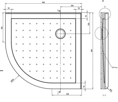 900X900MM ROUND SHOWER ENCLOSURE KIT - CHROME - The Tile Collection™