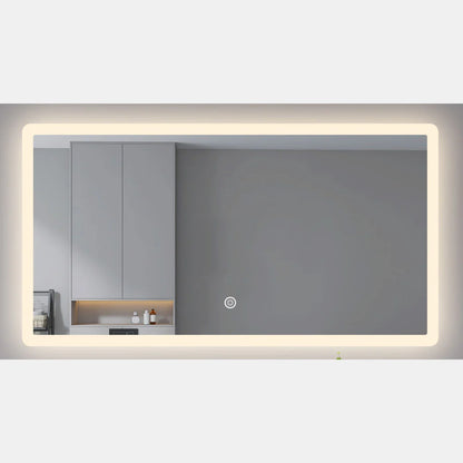 1500MM x 800MM RECTANGLE LED MIRROR WITH RIM AND DEMISTER TOUCH  SWITCH 3 COLOURS BC
