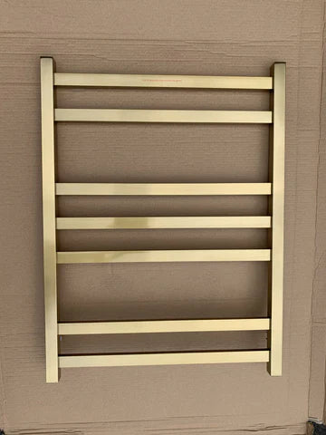 7 BAR SQUARE HEATED TOWEL RAIL HTR 800H*500W*110D- BRUSHED GOLD