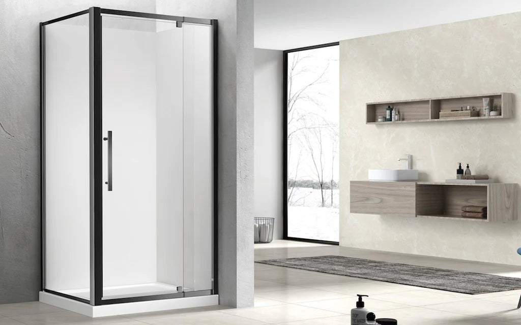 900X900MM SQUARE SHOWER ENCLOSURE - MATTE BLACK - The Tile Collection™