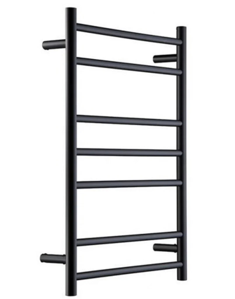 7 BAR ROUND HEATED TOWEL RAIL HTR 800H*600W- MATTE BLACK
