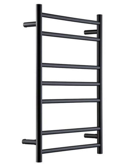 7 BAR ROUND HEATED TOWEL RAIL HTR 800H*600W- MATTE BLACK