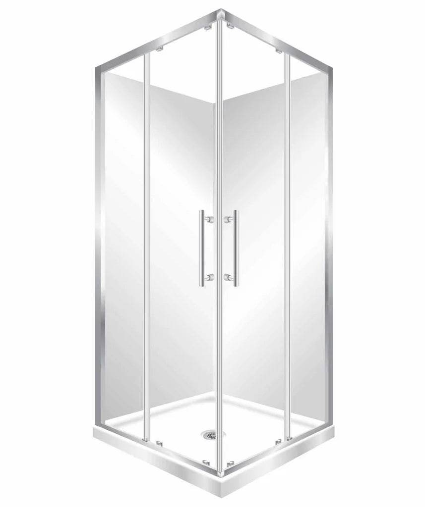 1000X1000MM SQUARE SLIDING DOORS SHOWER ENCLOSURE KIT - CHROME - The Tile Collection™