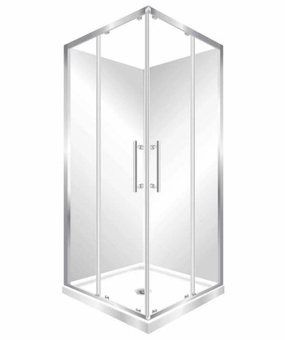 1000X1000MM SQUARE SLIDING DOORS SHOWER ENCLOSURE KIT - CHROME - The Tile Collection™