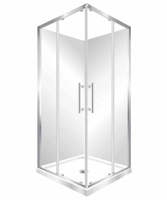 1000X1000MM SQUARE SLIDING DOORS SHOWER ENCLOSURE KIT - CHROME - The Tile Collection™