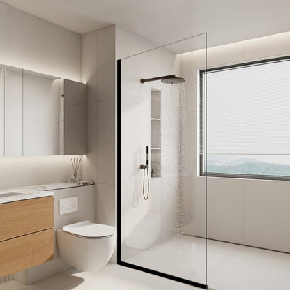 WALK IN SHOWER PANEL | MATTE BLACK | 900MM
