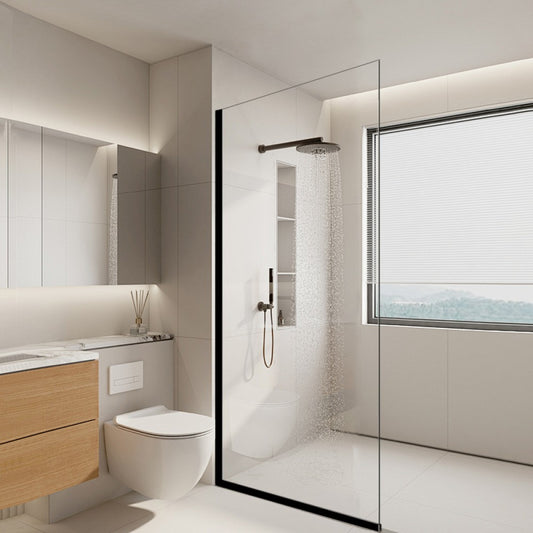 WALK IN SHOWER PANEL | MATTE BLACK | 1000MM