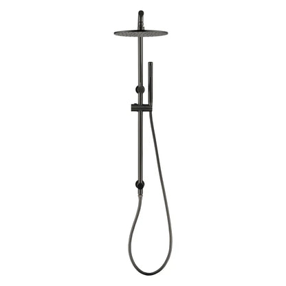CHASE PREMIUM ROUND TWIN SHOWER SET - BRUSHED GUNMETAL