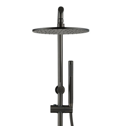 CHASE PREMIUM ROUND TWIN SHOWER SET - BRUSHED GUNMETAL
