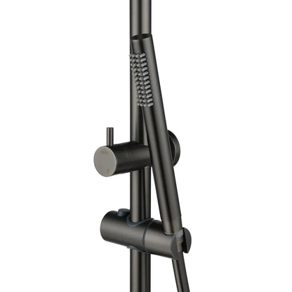 CHASE PREMIUM ROUND TWIN SHOWER SET - BRUSHED GUNMETAL