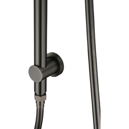 CHASE PREMIUM ROUND TWIN SHOWER SET - BRUSHED GUNMETAL
