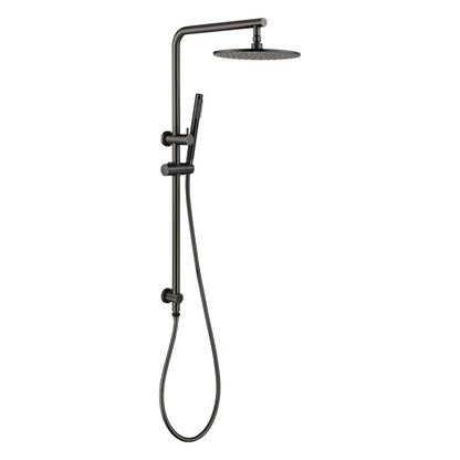 CHASE PREMIUM ROUND TWIN SHOWER SET - BRUSHED GUNMETAL
