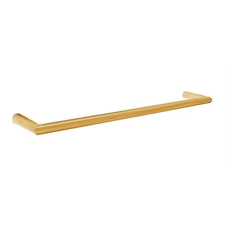 TRANQUILLITY ROUND SINGLE BAR HEATED TOWEL RAIL 600MM - BRUSHED BRASS