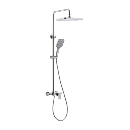 SQUARE 4 IN 1 SHOWER STATION WITH EXTERNAL MIXER - BRUSHED NICKEL