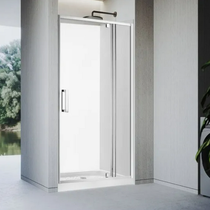 900x900x900MM ALCOVE 3 SIDED SHOWER ENCLOSURE WITH SWING DOOR - CHROME