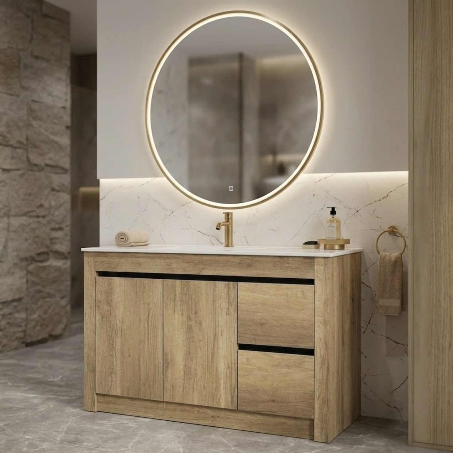 BC7 1200MM PLYWOOD FLOOR STANDING VANITY SINGLE BASIN| ANTIQUE OAK