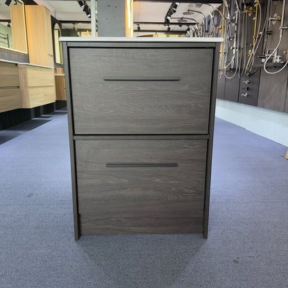 EMBER FLOOR STANDING VANITY 900MM - CHARRED ASH | 2 DRAWERS WITH CERAMIC BASIN