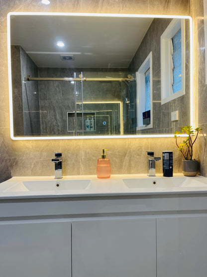 1200X800MM FRONT-LIT LED MIRROR  WITH DEMISTER DN | TOUCH CONTROL | 3 COLOUR TEMPERATURES