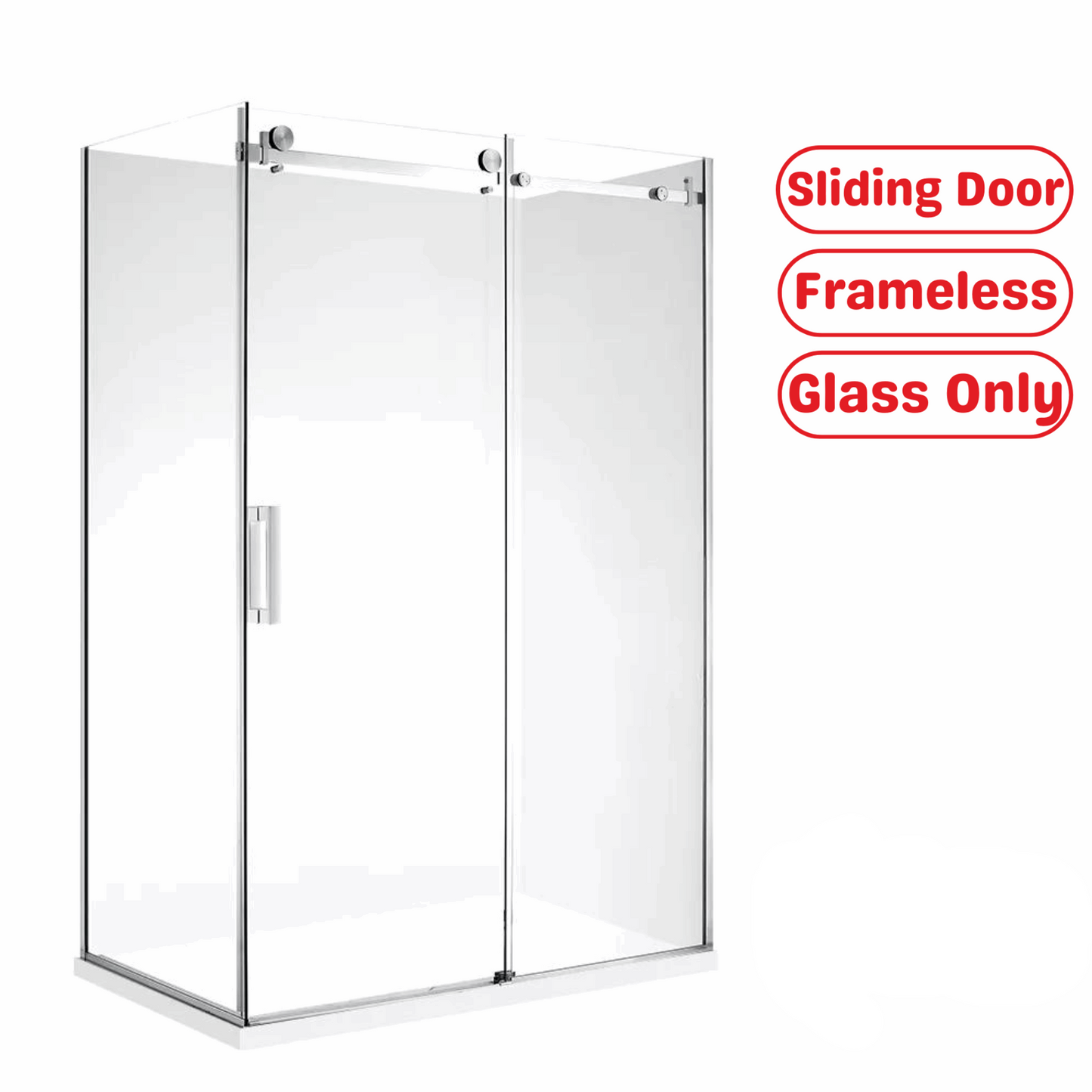 1200X900MM FRAMELESS SLIDING DOOR SHOWER ENCLOSURE- CHROME - The Tile Collection™