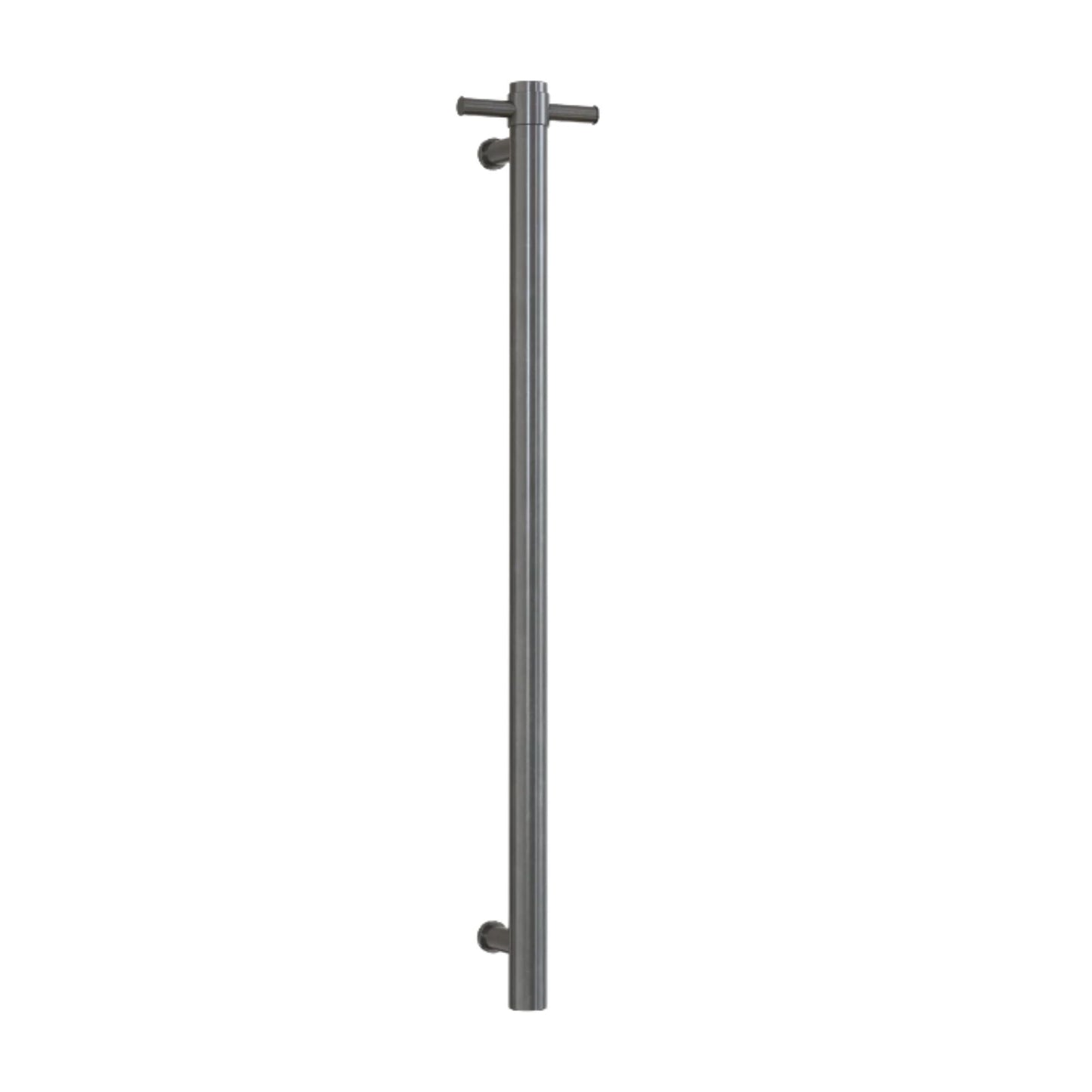 12V ROUND VERTICAL SINGLE HEATED TOWEL BAR | 900MM | 2 COLOURS