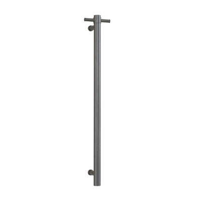 12V ROUND VERTICAL SINGLE HEATED TOWEL BAR | 900MM | 2 COLOURS