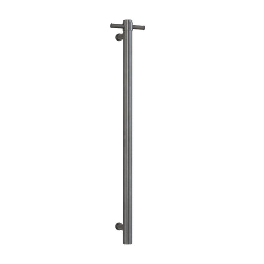 12V ROUND VERTICAL SINGLE HEATED TOWEL BAR | 900MM | 2 COLOURS