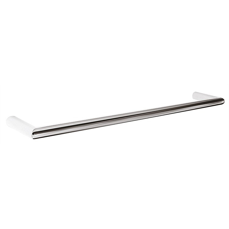 TRANQUILLITY ROUND SINGLE BAR HEATED TOWEL RAIL 850MM - POLISHED STAINLESS - The Tile Collection™
