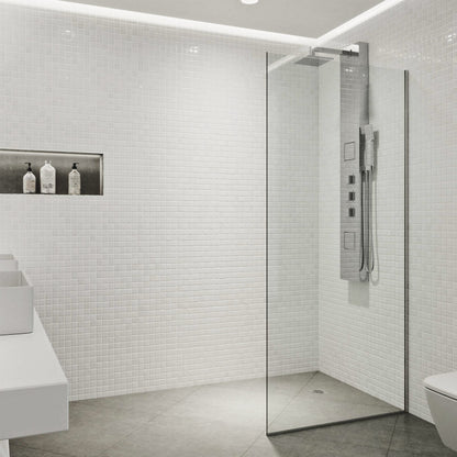 WALK IN SHOWER PANEL | CHROME | 900MM