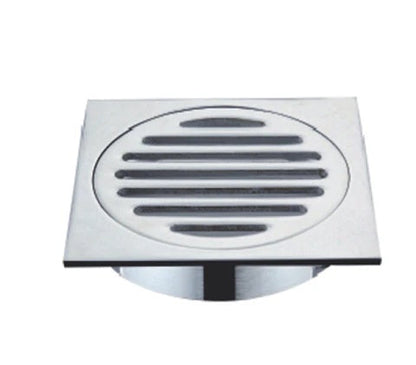ZEPHYR 80MM SQUARE FLOOR DRAIN - CHROME
