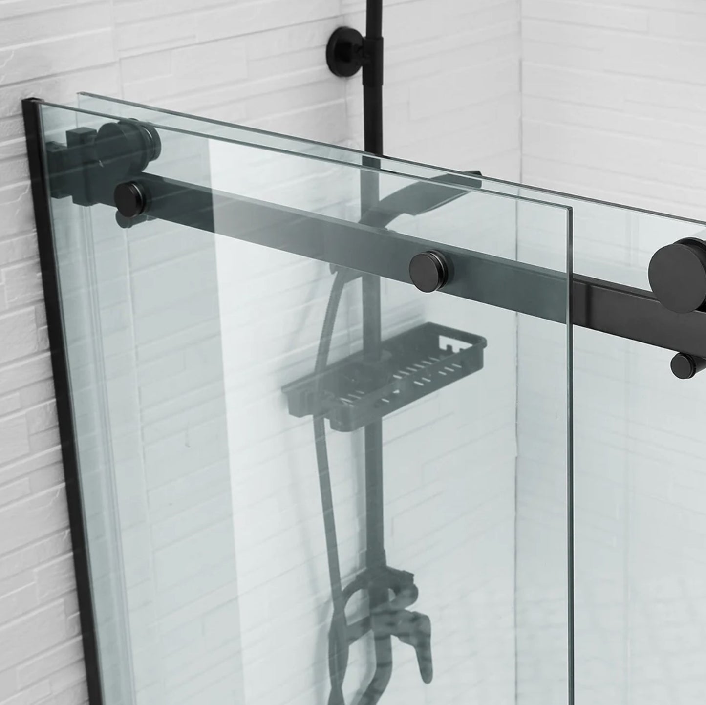 1600MM FRAMELESS SLIDING SHOWER DOOR- BLACK