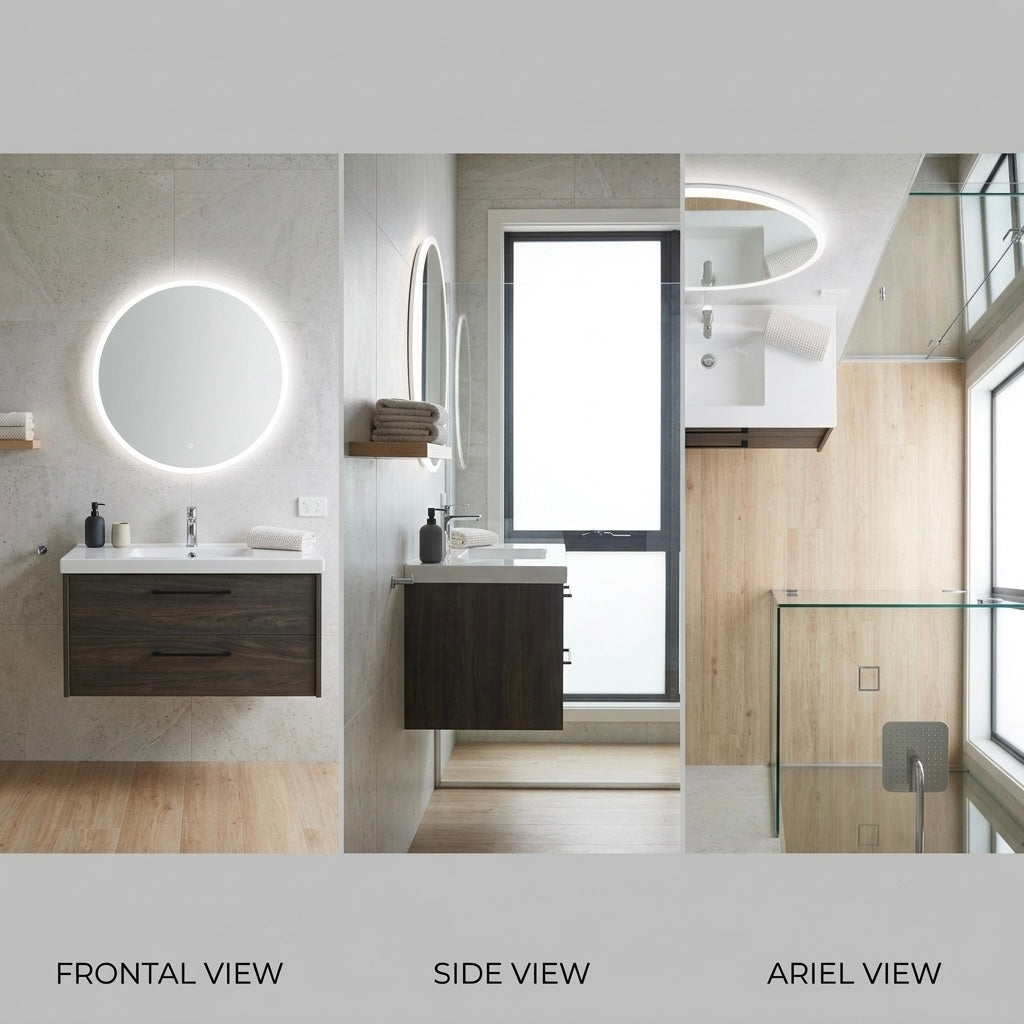 EMBER MODERN FLOATING VANITY 900MM - CHARRED ASH | 2 DRAWERS, PLYWOOD VANITY NZ