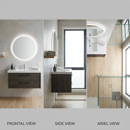 EMBER MODERN FLOATING VANITY 900MM - CHARRED ASH | 2 DRAWERS, PLYWOOD VANITY NZ