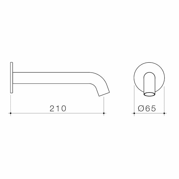 Caroma Liano II Bath Spout - Dimensions