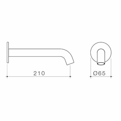 Caroma Liano II Bath Spout - Dimensions