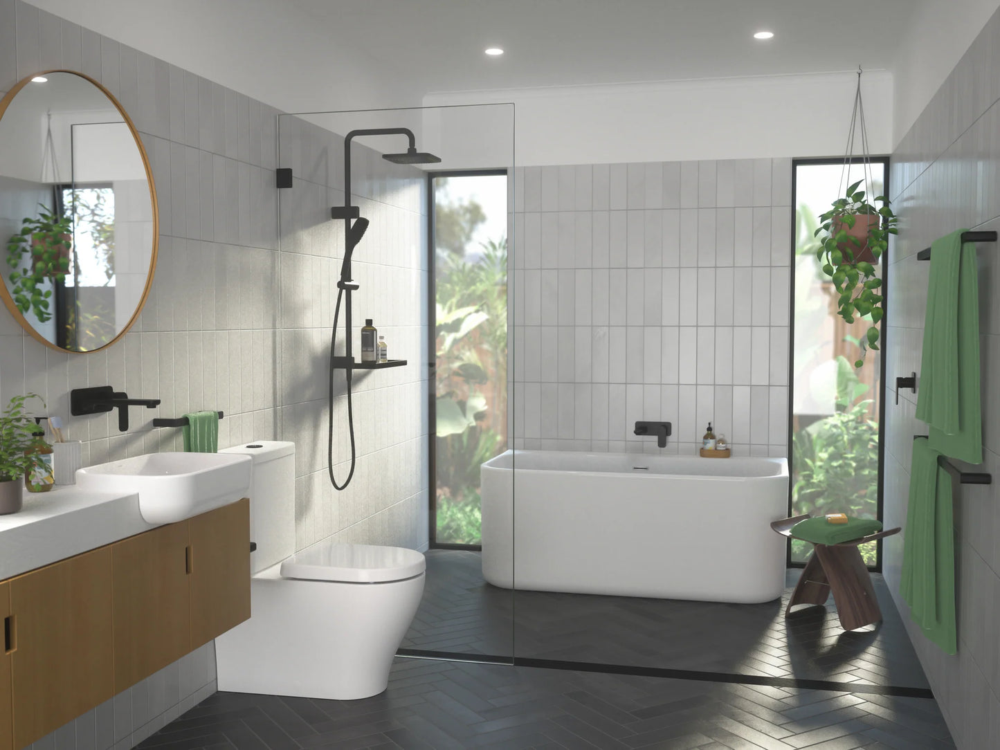 Caroma Luna® Overhead Shower Rail Matte Black